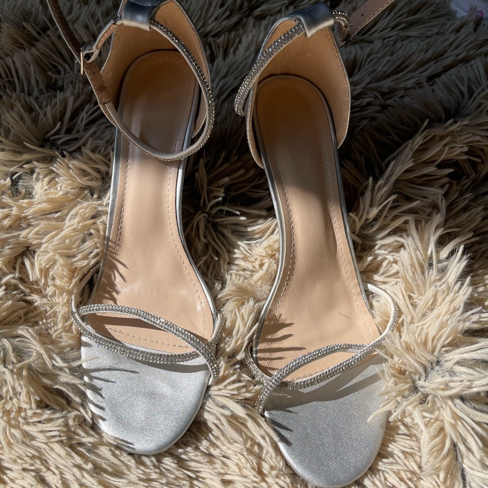 Silver Strappy Sandle Heels